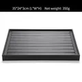 Black rectangular 10-slot wooden jewelry tray for rings and earrings display, 35x24x3cm - Black Ring Slot Tray