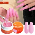 Detail of nude pink extension gel with applicator and long coffin nails results - Pink(03)