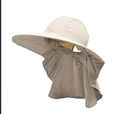 Vista dettagliata del cappello da sole kaki ad asciugatura rapida con paranuca - M (56-58cm) / Grigio chiaro