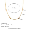 18K gold plated stainless steel necklace with marquise zircon stones and 40+5cm chain - Marquise Zircon Necklace - Gold