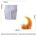 Cat on Moon silicone candle mold for DIY crafts, mold size 98x65x104mm with orange finish - Cat Moon GJ-119