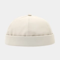 Detail of beige quick-dry docker cap featuring six-panel crown and rolled cuff texture - Adjustable / Beige