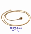 Minimalistische goldene 450mm Gliederkette mit 1,5mm Gliedern und Karabinerverschluss - Goldfarbe 1,5 mm 45 cm (KN80710-Z)