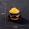 Halloween miniature black pumpkin cauldron figurine with orange filling 1.5x1.7cm size - Style 16 Pumpkin Cauldron