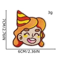 Gros plan d'un écusson brodé fille de dessin animé de 7x6cm avec détails de texture précis - Patch de Fête 6# (Fille de Bande Dessinée)