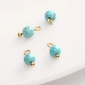 4mm faceted turquoise stone pendant beads with golden loops for DIY jewelry making - 4mm (5 Pcs/Pack) / Turquoise