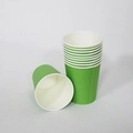 Stack of eco-friendly disposable green paper cups for parties and coffee drinks - 10 Pieces Pack / Fruit Green