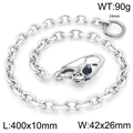 Punk silver skull buckle wallet chain with 400mm metal links for streetwear styling - Style A Skull Buckle (40cm)