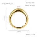 Minimalistischer 18k vergoldeter Edelstahl-Wölbungsring mit glänzend polierter Oberfläche - US 8 / Gold