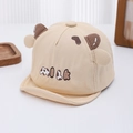 Détail du chapeau bébé vache avec broderie milk et oreilles d'animaux en coton doux - 48cm (6 Mois-2 Ans) / Jaune