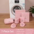 7-piece set of pink mesh laundry bags for delicates in assorted sizes for wash protection - Coat Bag (40*50cm) / Korean Pink