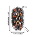 Black and orange Halloween BOO wreath with mesh ribbons and spooky spider patterns - L3-4 Halloween BOO