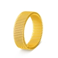 Anillo de malla tejida dorada de 8 mm en acero de titanio con acabado metálico pulido - US 6 / 8mm Dorado
