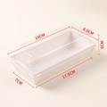 White rectangular bakery box with transparent lid and 19x8.5x6CM dimensions - Large Rectangular White