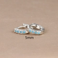 Dettaglio dell'orecchino in argento S925 con zircone blu e diametro di 5mm - 5mm / Argento (Zirconia Blu)
