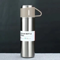 Sleek 500ml stainless steel vacuum flask with grey handle lid for hot and cold beverages - Steel Cup