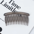 Translucent dark grey 15-tooth hair comb clip for women in durable resin material - 15 Teeth Thick Round Head / Gray