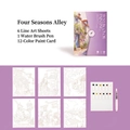 Seasons Alley watercolor kit with 6 street scenes, water brush, and 12-color palette - Seasons Alley