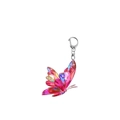 Detail of butterfly keychain with vibrant 3D faceted crystal and silver metal clasp - Crystal Cut Surface Gradient Butterfly (7)