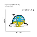 Soft enamel pin featuring a surreal sky and desert landscape design with a straw - CC2407-Space Starry Drink