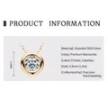 Elegant S925 sterling silver necklace with a 1.0ct D color moissanite round pendant - Bubble Necklace - Yellow Gold