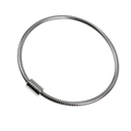 Macro detail of silver stainless steel snake chain bracelet with cylindrical clasp - YB-201 Cylindrical Clasp