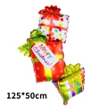 Christmas gift box foil balloon with colorful dots and gold bow decor in 125x50cm size - Large Three-Tier Gift Box / 125x50cm