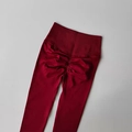 Dunkelrote High-Waist Yoga-Leggings mit Scrunch-Effekt und breitem Rippbund - S / Unterteile / Ancorra Rot
