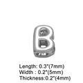 Specifiche delle dimensioni del ciondolo lettera B argento: altezza 7mm e larghezza 5mm - Lettera B