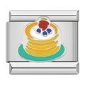 Maglia charm italiana con design a pancake giallo in metallo acciaio inossidabile - Torta C0889