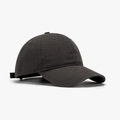 Classic charcoal grey six-panel cotton baseball cap with curved brim and breathable eyelets - Adjustable / Dark Gray