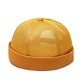 Bonnet docker jaune moutarde en mesh respirant pour hommes et femmes au style hip-hop - Réglable / Jaune