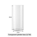 Transparent acrylic cylinder flower bucket for water hydroponics, 12x30cm size - Transparent Cylindrical Vase (12*30cm)