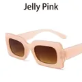 Retro square sunglasses in jelly pink frame with brown gradient lenses - Jelly Pink Frame Tea Lenses