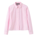 Clásica camisa de popelina rosa de manga larga para mujer con estilo minimalista flat lay - XS / Rosa
