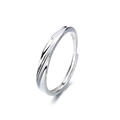 Adjustable S925 sterling silver Mobius twist ring with a polished minimalist silver finish - Men's Ring / Adjustable Open