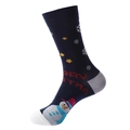 Calze natalizie blu scuro con motivi pupazzo di neve e scritta Merry Christmas - 1344-Pupazzo di Neve Blu Merry