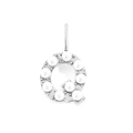 Elegant white gold plated letter Q pendant featuring shimmering white pearls - Silver-Q