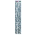 Silver laser shimmer tinsel fringe curtain for party decoration with festive card header - 15CM*1M / Laser Light Blue