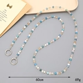 Bunte 60cm Acrylperlenkette mit blauen und bernsteinfarbenen Facetten und Ringen - 8mm Runder Kristallstil(K3737)