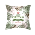 Green Christmas pillow case with hand-painted pine branches and festive pine cones - Hand Drawn Pine Snowflake - White