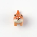 Handgefertigte Shiba Inu Hundefigur aus Kiefernholz mit kunstvollen Schnitztexturen - Holzgeschnitztes Shiba Inu Ornament