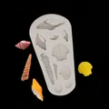 Stampo in silicone grigio per conchiglie con dimensioni e dettagliate texture 3D - N.1/Mix Serie Marina / Grigio