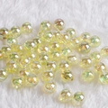 Colorful translucent acrylic beads with AB iridescent finish for DIY jewelry crafts - Transparent Yellow AB