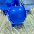 Metallic royal blue 4D foil balloon in a perfect spherical shape for party decoration - 10" / Purple