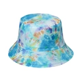 Colorful tie-dye fisherman hat featuring a mix of blue, teal, and purple cotton fabric - Tie-dye Style (5)