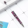 DIY beaded pen featuring a breast cancer awareness pink ribbon and Strength print - Black with Pink Ribbon Charity (89)