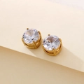 Orecchini magnetici placcati oro con zirconi cubici trasparenti per uomo e donna - 1 Pezzo / Oro Zircone Bianco