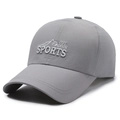 Dark grey quick-dry baseball cap featuring outdoor sports embroidery and peak design - Adjustable / Light Gray