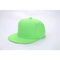 Flat brim hip hop baseball cap in vibrant neon green with a classic six-panel design - M (56-58cm) / Light Green